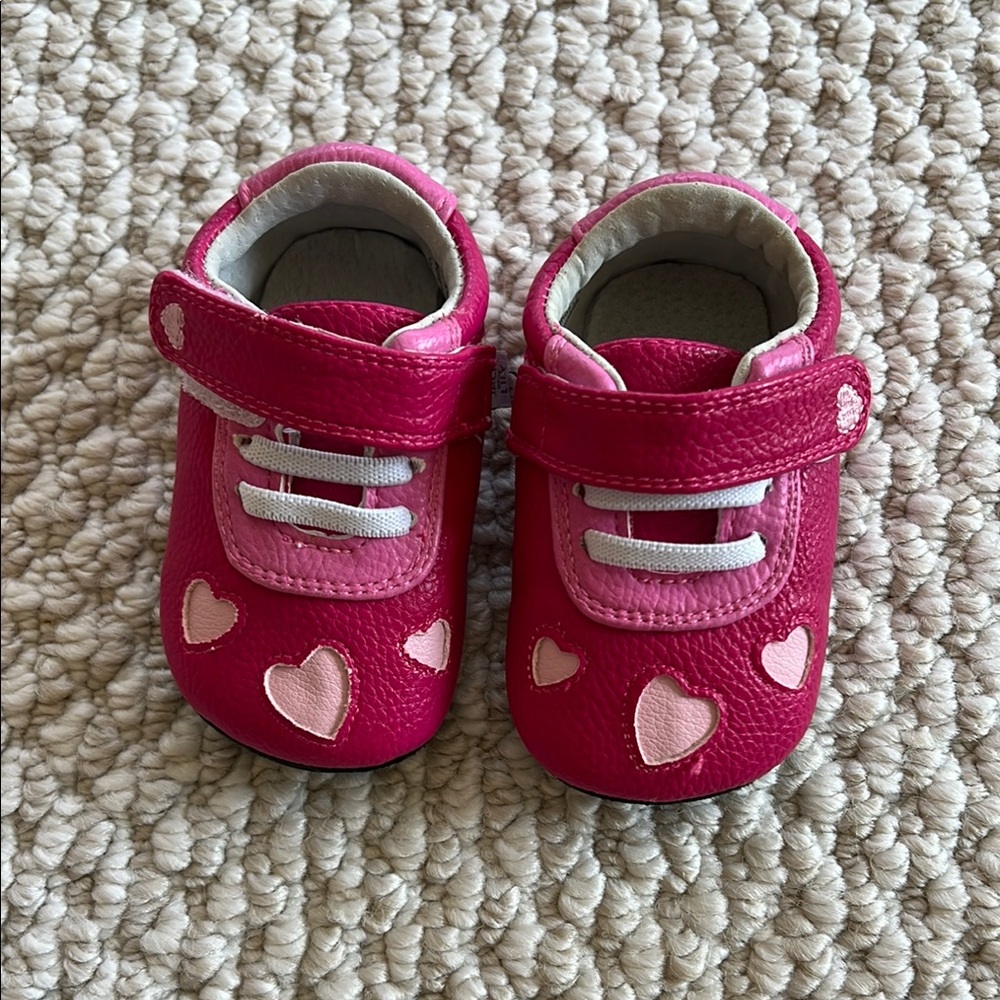 Jack & Lily Pink Heart Toddler Shoes Size 4